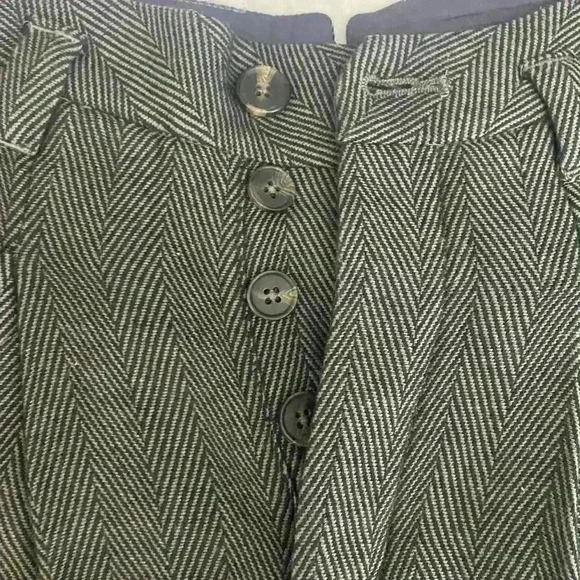 Free People NWT 100%Cotton Balloon Dress Pants Button Up Size 2 Grey Combo - Picture 6 of 12